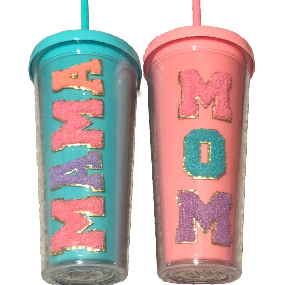 Mom and Mama Tumblers Pink and Green Mother’s Day (Set of 2)🥤